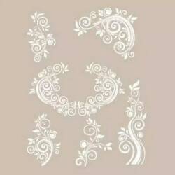 Cadence Çiçek Desenli Stencil Şablon AS474 - Cadence