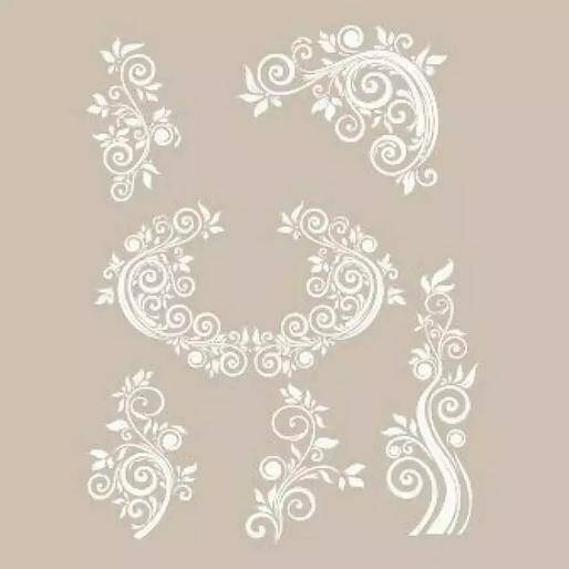 Cadence Çiçek Desenli Stencil Şablon AS474 - 1