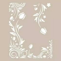 Cadence Çiçek Desenli Stencil Şablon AS483 - Cadence