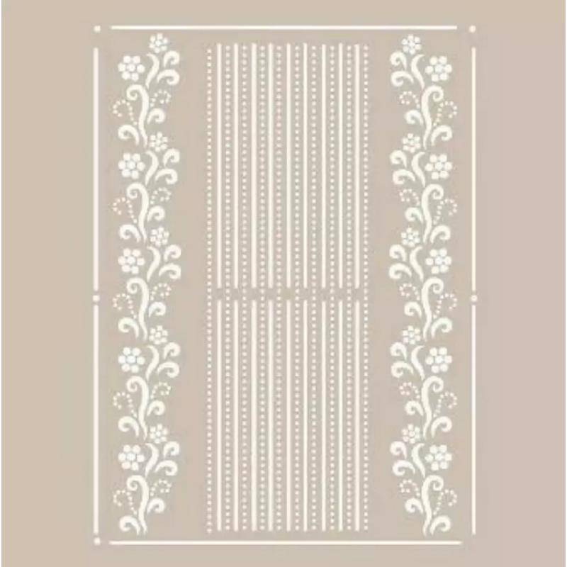 Cadence Çiçek Desenli Stencil Şablon AS489 - 1
