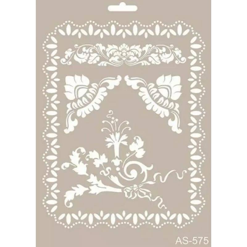 Cadence Çiçek Desenli Stencil Şablon AS575 - 1