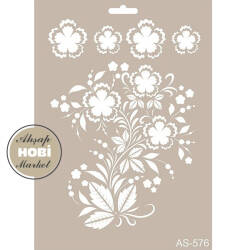 Cadence Çiçek Motifli Stencil Şablon AS576 - Cadence