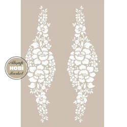 Cadence Çiçek Şeridi Stencil Şablon AS479 - Cadence