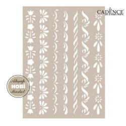 Cadence Çiçek Şeritli Stencil Şablon AS402 - Cadence