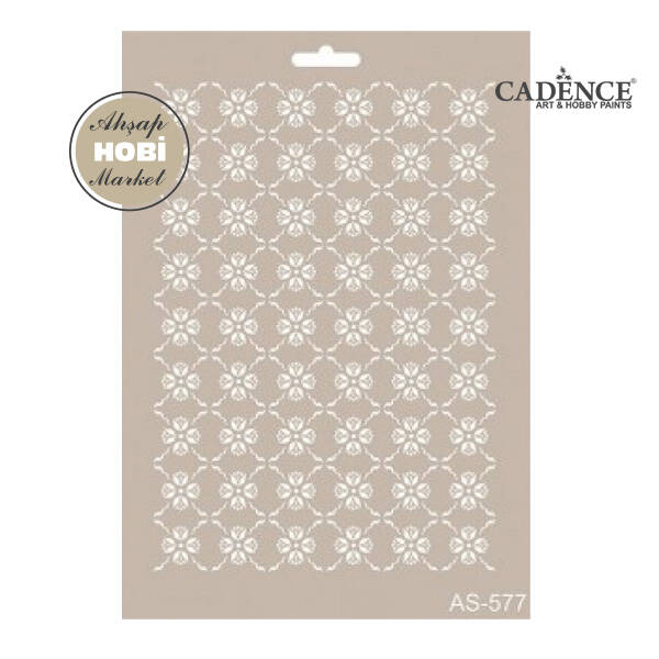 Cadence Çiçekli Fas Desenli Stencil Şablon AS577 - 1