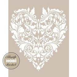 Cadence Çiçekli Kalp Stencil Şablon AS477 - Cadence