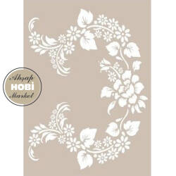Cadence Çiçekli ve Yaprak Desenli Stencil Şablon AS480 - Cadence