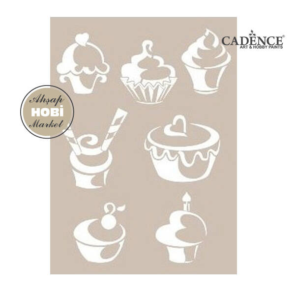Cadence Cup Kek Desenli Stencil Şablon AS440 - 1