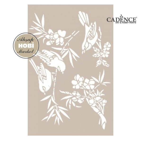 Cadence Daldaki Kuşlar Temalı Stencil Şablon AS502 - 1