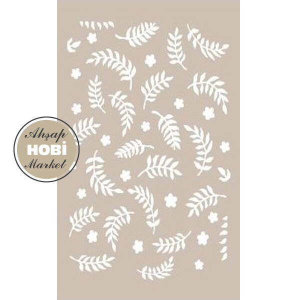 Cadence Dallı Yapraklı Stencil Şablon AS416 - 1