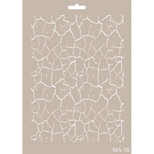 Cadence Dar Çatlaklı Duvar Temali Mix Media Stencil MA18 - 1