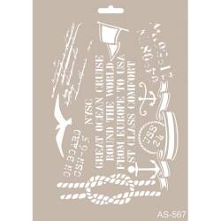 Cadence Deniz Temalı Stencil Şablon AS567 - Cadence