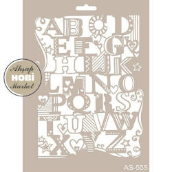 Cadence Desenli Fontlar Stencil Şablon AS555 - Cadence