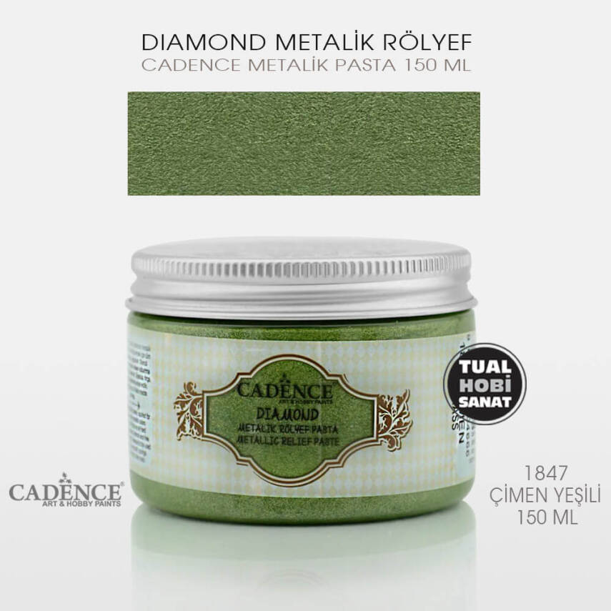 Cadence Diamond Metalik Rölyef Pasta 1847 Çimen Yeşili - 1