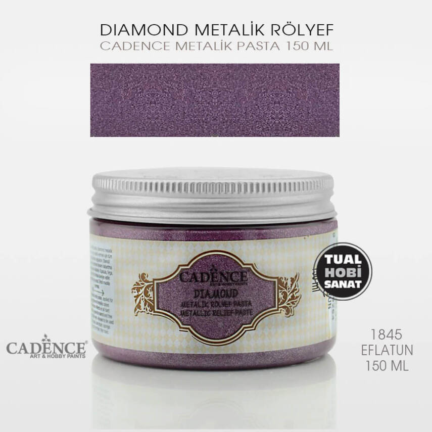Cadence Diamond Metalik Rölyef Pasta 1845 Eflatun - 1
