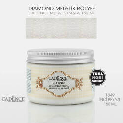 Cadence Diamond Metalik Rölyef Pasta 1849 İnci Beyazı - Cadence