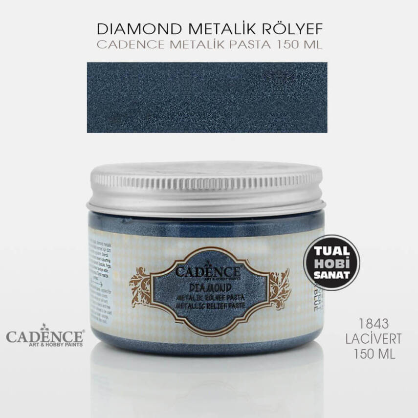 Cadence Diamond Metalik Rölyef Pasta 1843 Lacivert - 1