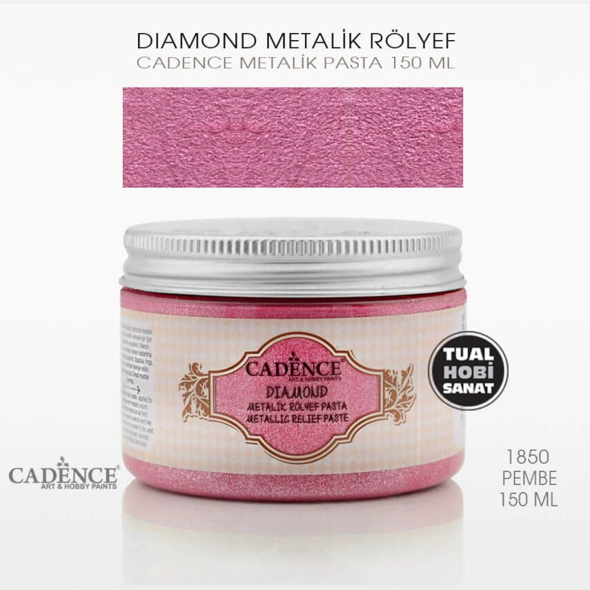 Cadence Diamond Metalik Rölyef Pasta 1850 Pembe - 1