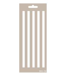 Cadence Dikey Çizgili Mix Media Stencil MU39 - Cadence