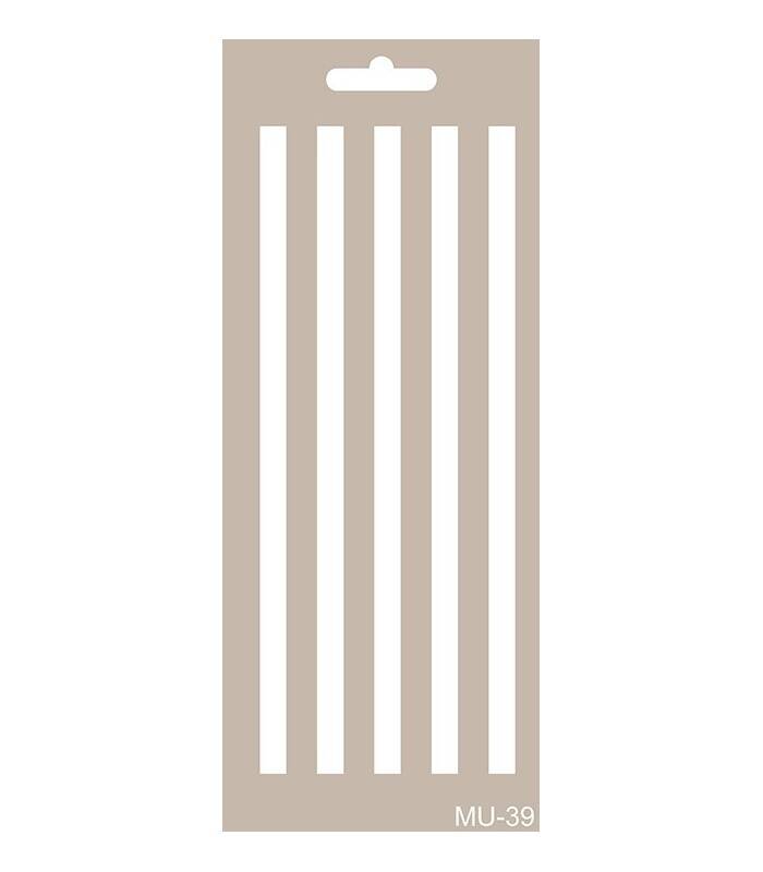 Cadence Dikey Çizgili Mix Media Stencil MU39 - 1