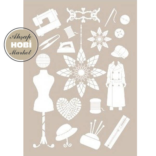 Cadence Dikiş Aletleri Desenli Stencil Şablon AS547 - 1