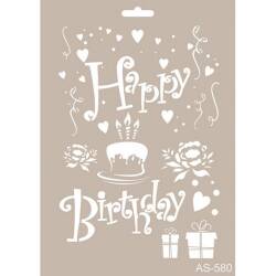 Cadence Doğum Günü Temalı Stencil Şablon AS580 - Cadence