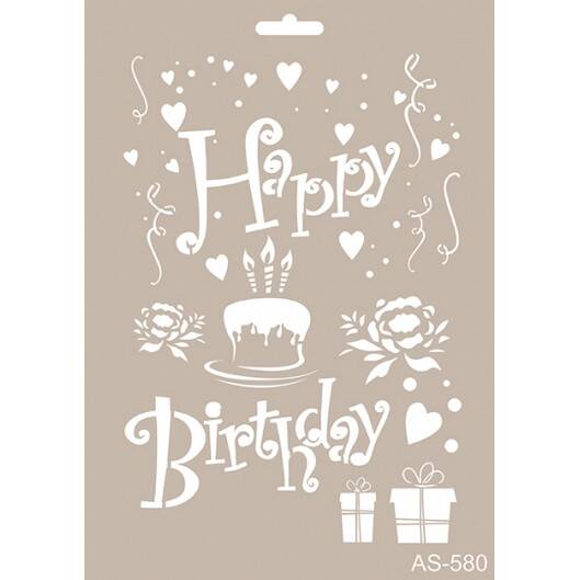 Cadence Doğum Günü Temalı Stencil Şablon AS580 - 1