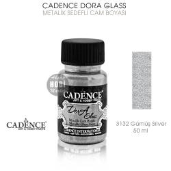Cadence Dora Glass Metalik Cam Boyası 3132 Gümüş Silver 50 ml - Cadence
