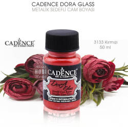 Cadence Dora Glass Metalik Cam Boyası 3133 Kırmızı 50 ml - Cadence (1)