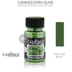 Cadence Dora Glass Metalik Cam Boyası 3135 Yeşil 50 ml - Cadence