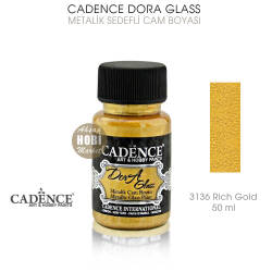 Cadence Dora Glass Metalik Cam Boyası 3136 Rich Gold 50 ml - Cadence