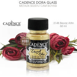 Cadence Dora Glass Metalik Cam Boyası 3148 Beyaz Altın 50 ml - Cadence (1)