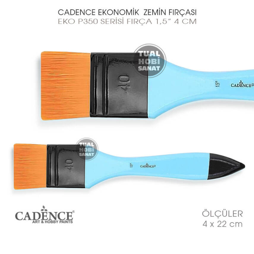 Cadence Ekonomik P350 Serisi No:1,5 Zemin Boyama Fırçası 4 cm - 2