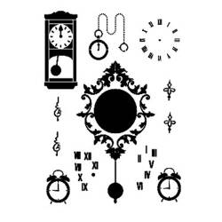 Cadence Eski Saatler Temalı Stencil Şablon AS550 - Cadence