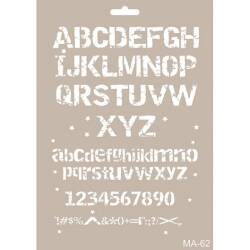 Cadence Eskimiş Büyük Küçük Harfler Stencil MA62 - Cadence