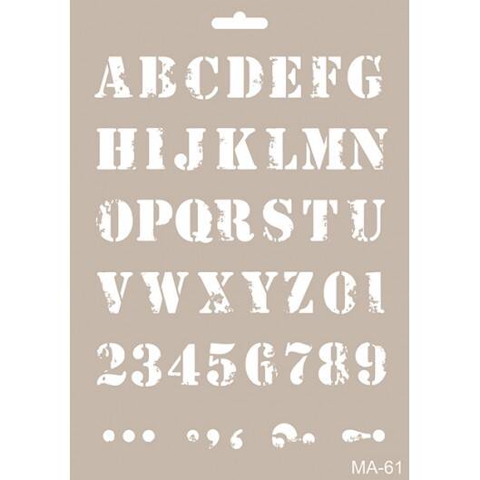 Cadence Eskimiş Harfler Stencil Şablon MA61 - 1