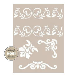 Cadence Geleneksel Motifli Stencil Şablon AS410 - Cadence