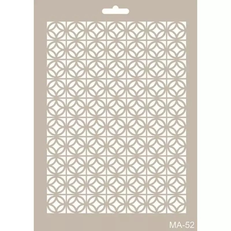 Cadence Geometrik Retro Desenli Stencil Şablon MA52 - 1