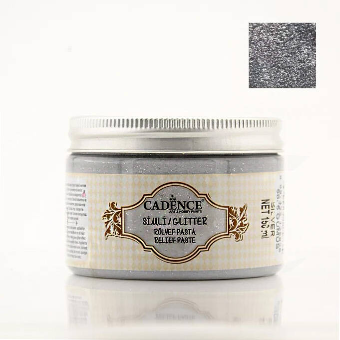 Cadence Glitter Simli Rölyef Pasta 5835 Gümüş 150 ml - 1