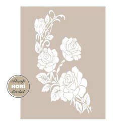 Cadence Gül Desenli Stencil Şablon AS449 - Cadence