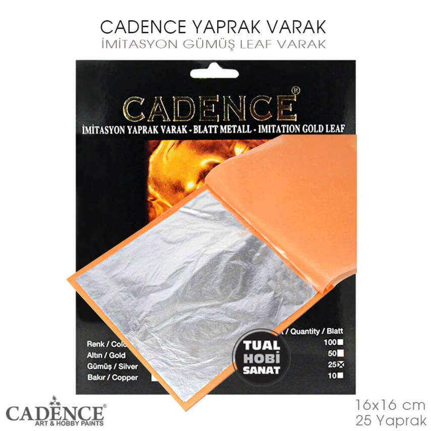 Cadence Gümüş Silver Yaprak Varak 25 Yaprak - 2