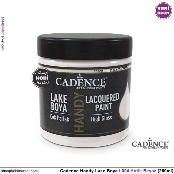 Cadence Handy Lake Vernikli Boya L004 Antik Beyaz Rengi 250ml - 1