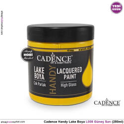 Cadence Handy Lake Vernikli Boya L008 Güneş Sarı 250ml - Cadence