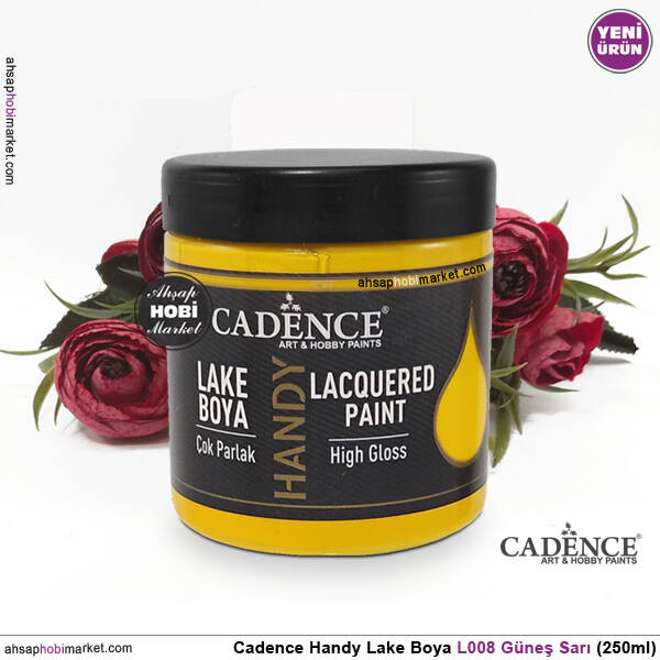 Cadence Handy Lake Vernikli Boya L008 Güneş Sarı 250ml - 2