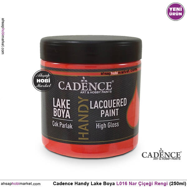Cadence Handy Lake Vernikli Boya L016 Nar Çiçeği Rengi 250ml - 1