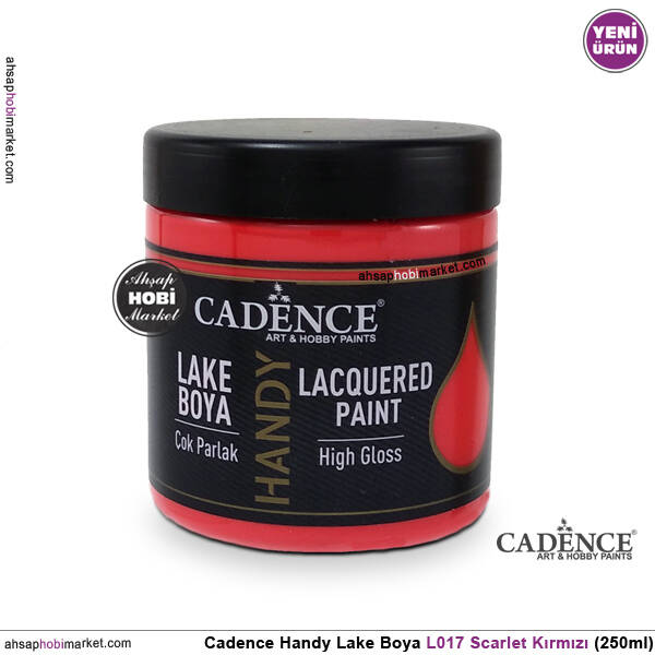 Cadence Handy Lake Vernikli Boya L017 Scarlet Kırmızı 250ml - 1