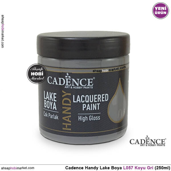 Cadence Handy Lake Vernikli Boya L057 Koyu Gri 250ml - 1