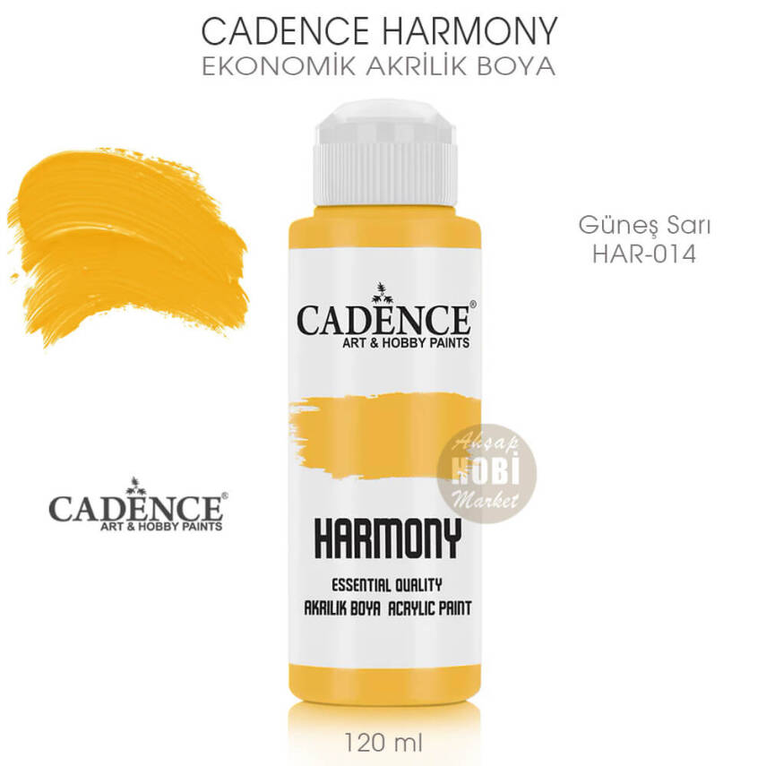 Cadence Harmony Akrilik Boya HAR-014 Güneş Sarı 120 ml - 1