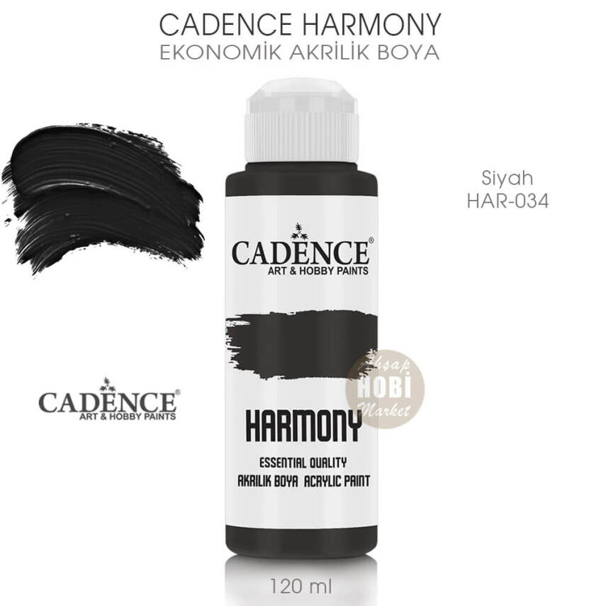 Cadence Harmony Akrilik Boya HAR-034 Siyah 120 ml - 1