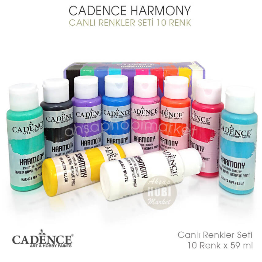 Cadence Harmony Akrilik Boya Seti Canlı Renkler 10 Renk 59 ml - 1